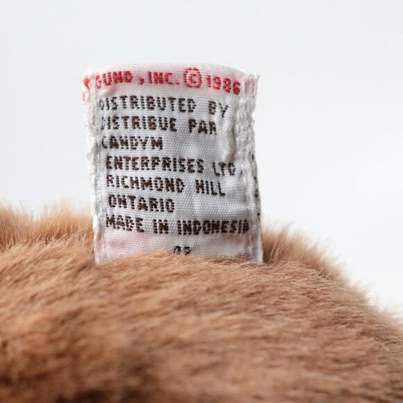 Vintage GUND 1986 Monkey Plush Toy Stuffy Ape Retro Kids Toy Brown Cream - Picture 6 of 8